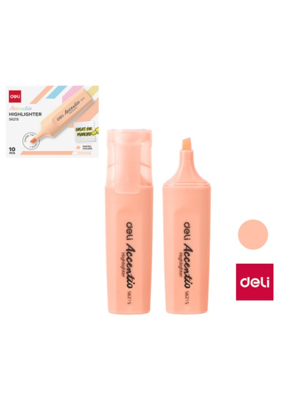Zvýrazňovač DELI ES621S pastel oranžový DELI GROUP CO., LTD.