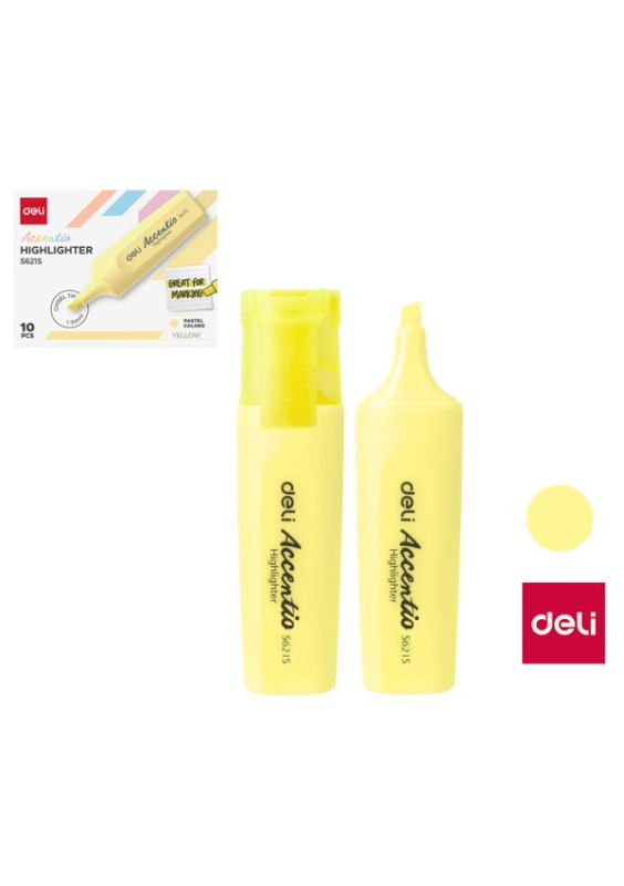 Zvýrazňovač DELI ES621S pastel žlutý DELI GROUP CO., LTD.