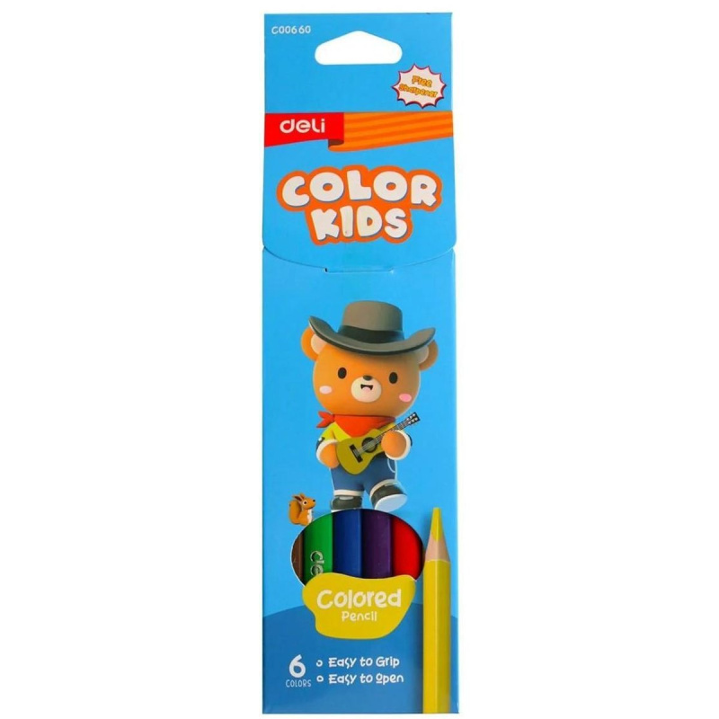 Pastelky DELI trojhranné JUMBO 6 barev Color Kids EC00660 DELI