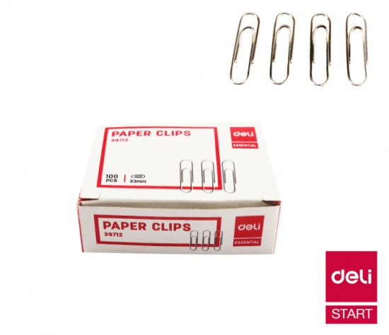 Sponky kancelářské 33mm 100ks DELI E39712 DELI