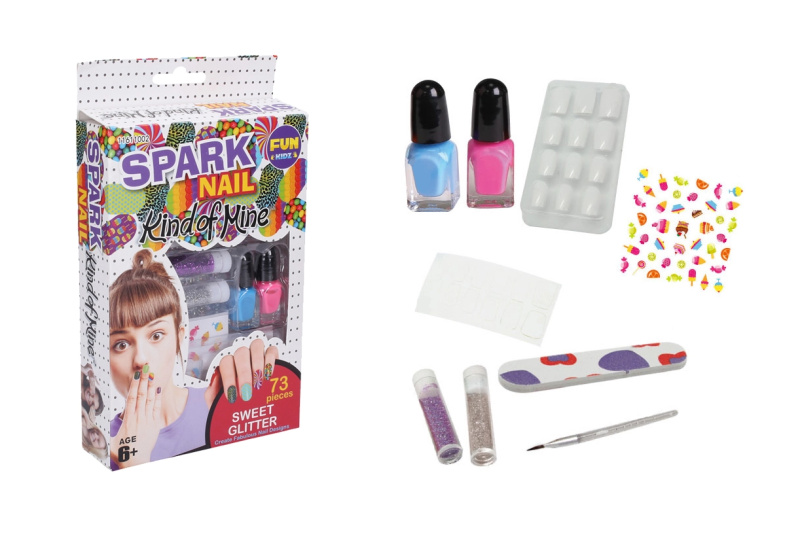 Funkidz Nehtový set třpytky se sladkostmi