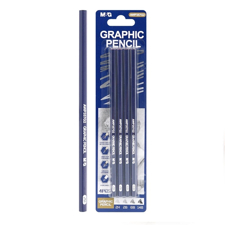 grafitové tužky m&g sada 4 ks