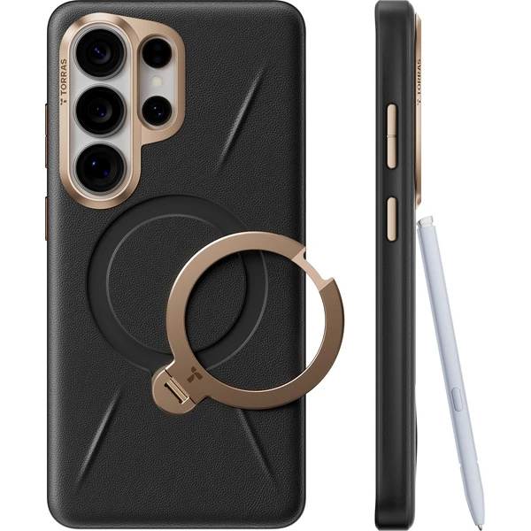 Torras Ostand Q3 VegSkin MagSafe kryt Samsung Galaxy S26 Ultra obsidian black