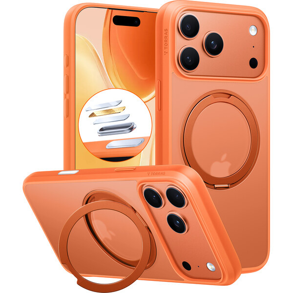 Torras Ostand Pro MagSafe kryt iPhone 17 Pro energy orange