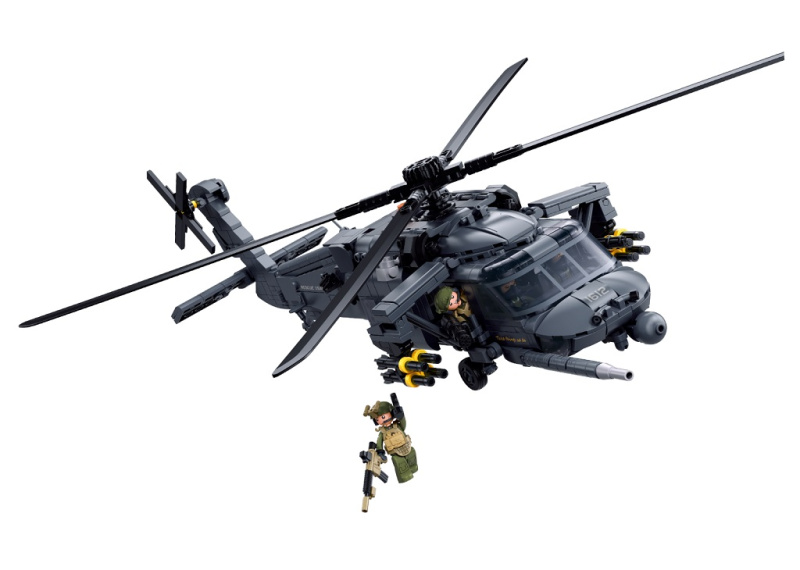 Sluban Model Bricks M38-B1612 Bojový záchranný vrtulník HH-60G Pave Hawk v měřítku 1:35