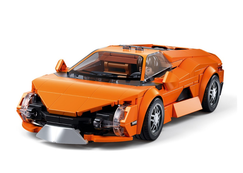 Sluban Model Bricks M38-B1509 Sportovní vůz oranžový v měřítku 1:32