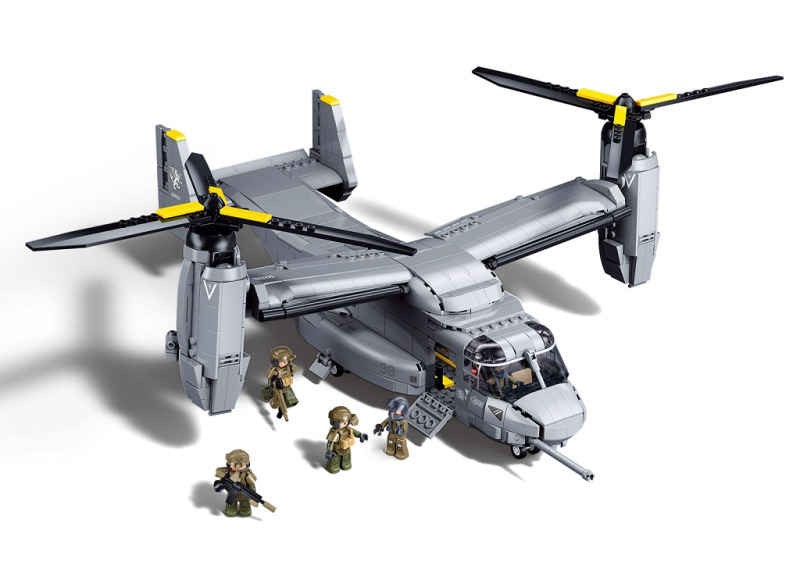 Sluban Model Bricks M38-B1537 Transportní letoun MV-22-S Osprey v měřítku 1:44