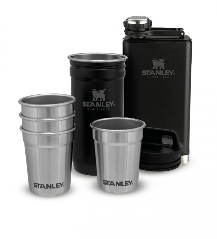 Stanley dárkový set adventure series placatka/butylka 250 ml + panáky 4ks černá