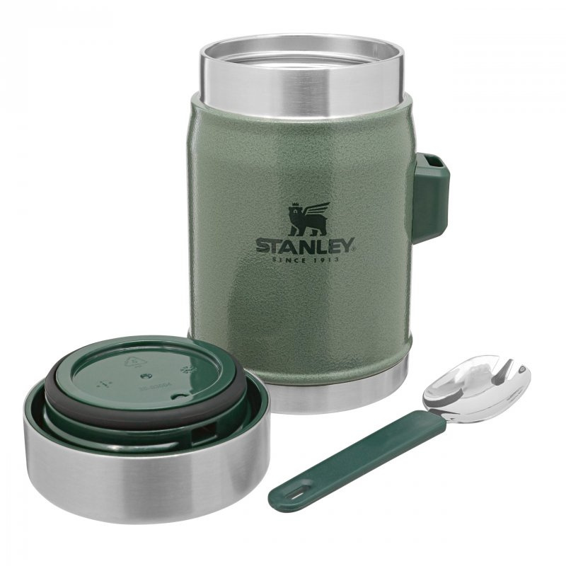 Stanley jídelní termoska classic series zelená 400 ml se lžičkou/vidličkou