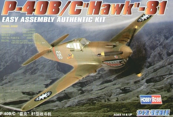 Hobby Boss slepovací model P 40B C Hawk 81 1:72