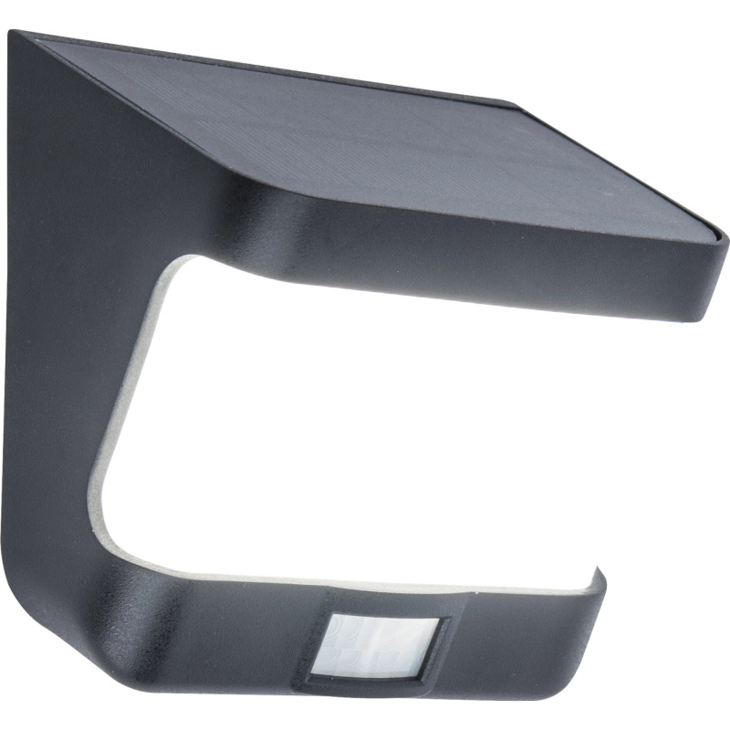 Lutec TRY LED venkovní solární nástěnné svítidlo se senzorem na pohyb, černé