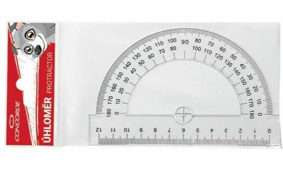 Úhloměr Concorde - 12cm, závěs, transparentní