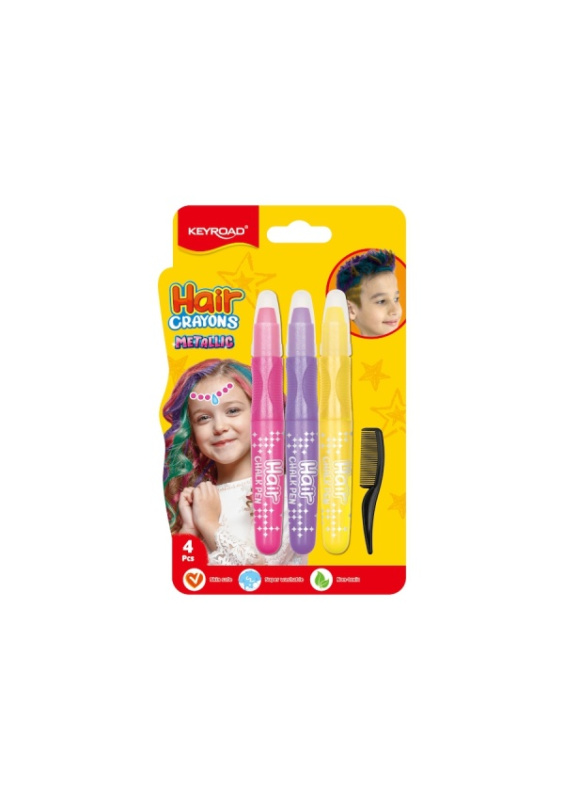 Vlasové křídy KEYROAD Metallic shine, blistr KEYROAD