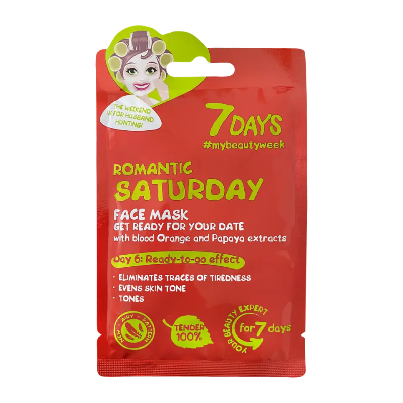 7DAYS Látková maska Romantic Saturday 28 g
