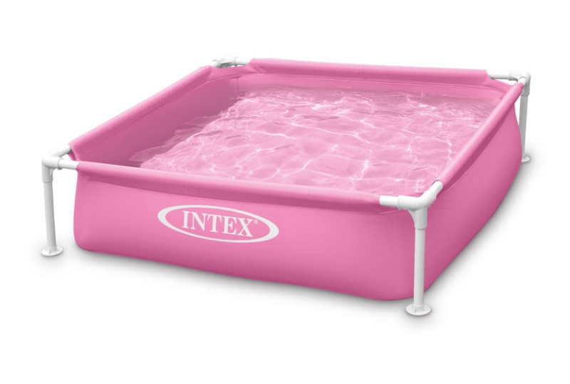 Intex 57172 bazén dětský s rámem růžový 122 x 122 x 30 cm