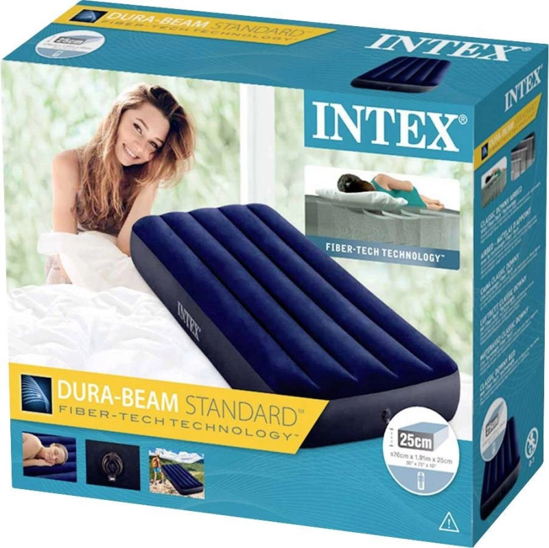 Intex Classic Downy Blue Dura-Beam Serie Cot Size 76 x 191 x 25 cm 64756