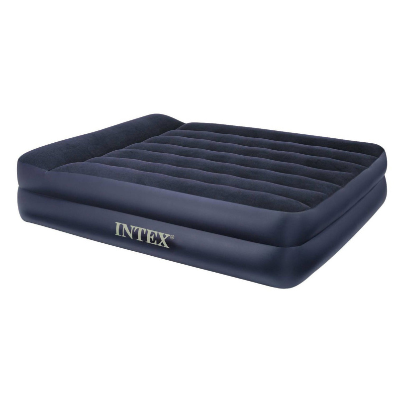 Dvoulůžková postel, matrace s pumpičkou – Intex Air Queen, 203 x 152 cm tmavě modrý