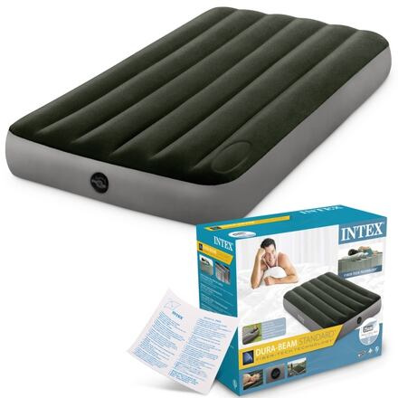 Nafukovací postel Intex 64761 Dura-Beam Twin Downy 99x191x25cm s nožní pumpou