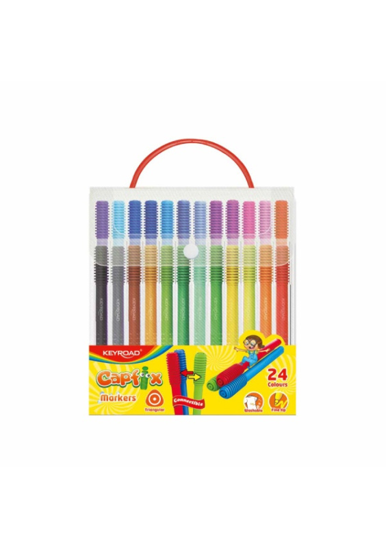 Popisovače KEYROAD trojhranné 24ks, kufřík KEYROAD