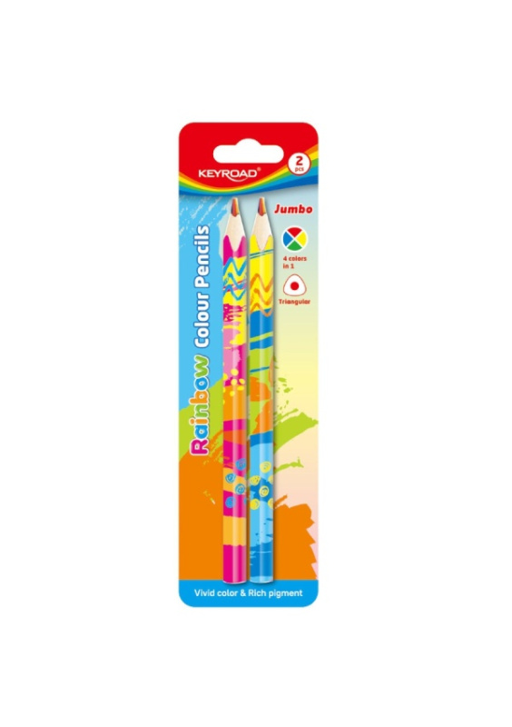 Pastelky KEYROAD Magic, Jumbo trojhranné, blistr 2ks KEYROAD