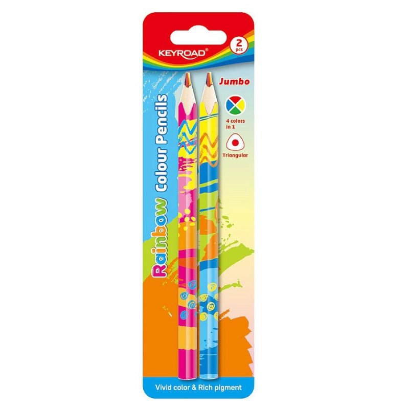 Pastelky KEYROAD Magic, Jumbo trojhranné, blistr 2ks KEYROAD