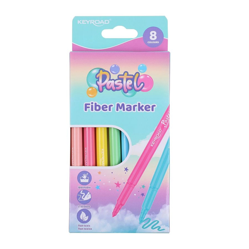 Popisovače KEYROAD pastelové - 8 ks