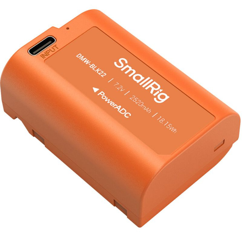 SMALLRIG 4979 Camera Battery USB-C Rechargeable DMW-BLK22 Orange