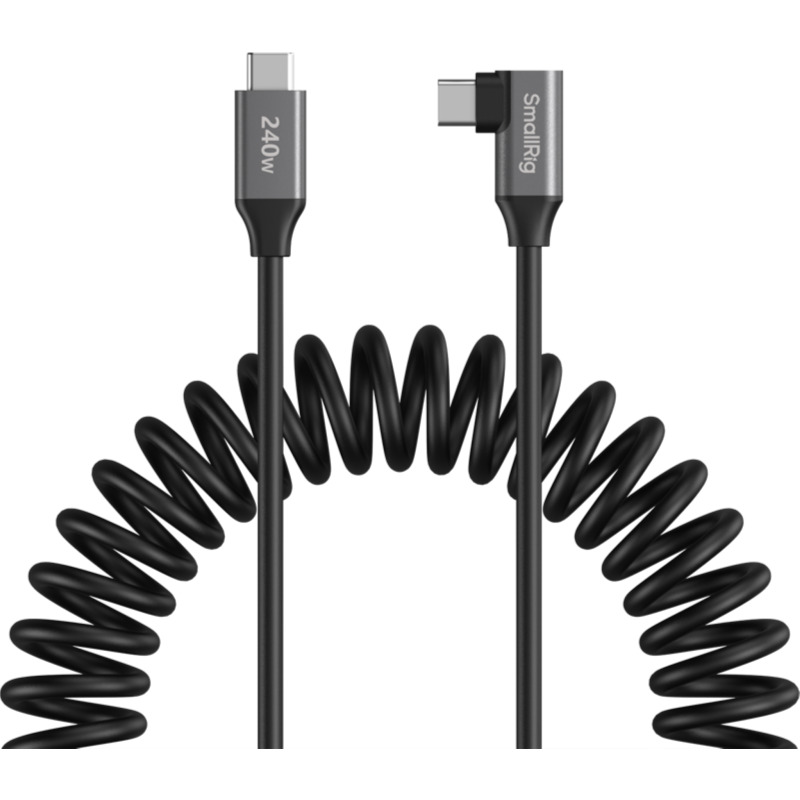 SMALLRIG 5730 USB-C Data Cable Coiled (Straight to Angled)