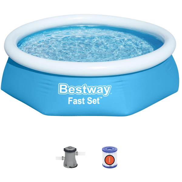 Nafukovací bazén Bestway Fast Set, kartušová filtrace 244x61cm