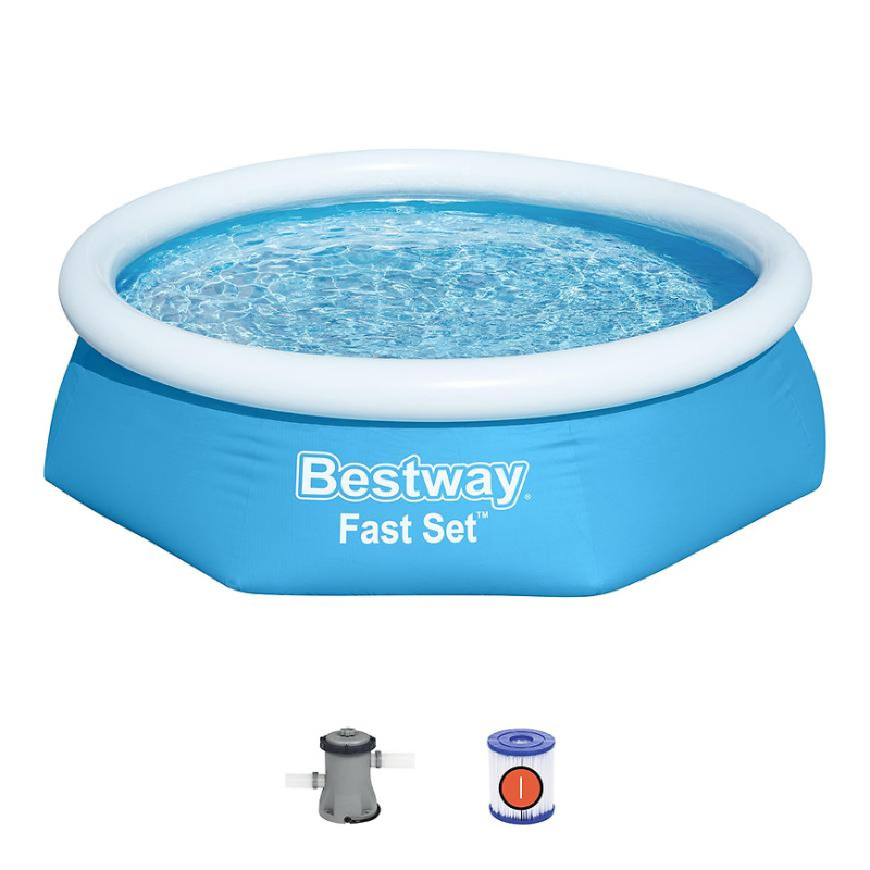 Nafukovací bazén Bestway Fast Set, kartušová filtrace 244x61cm