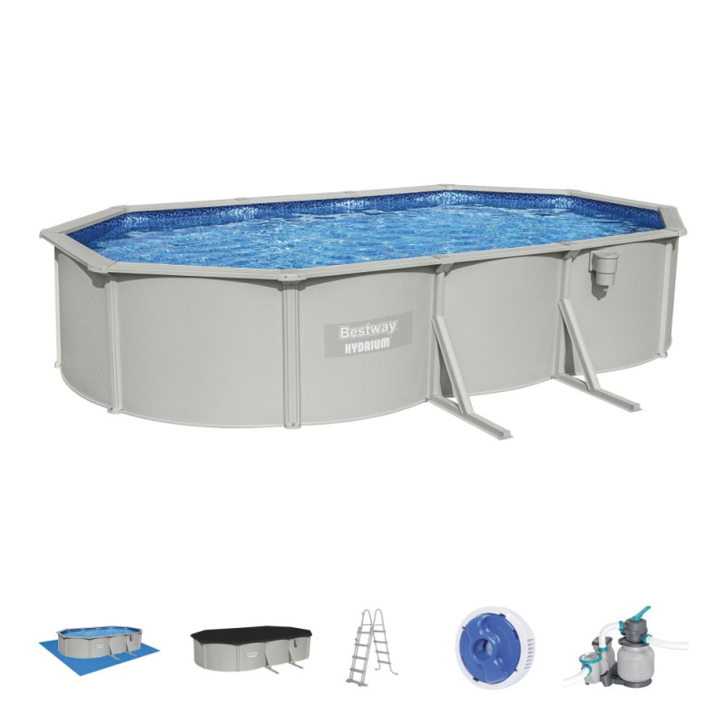 BESTWAY 56369 - Bazén s konstrukcí Hydrium 6.1 x 3.6 x 1.2 m + PÍSKOVÁ FILTRACE