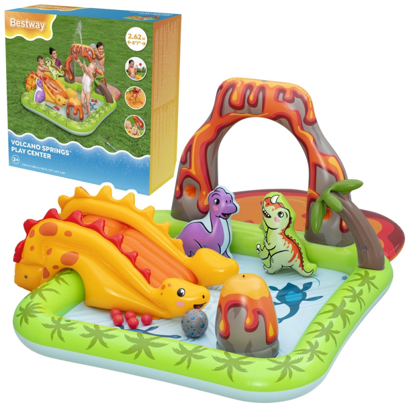 Bestway nafukovací vodní hrací centrum s dinosaury a sopkou Volcano and springs