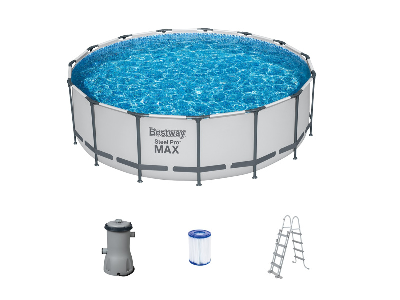 Bestway Bazén Steel ProMAX™ Frame s filtračním zařízením a schůdky, Ø 3,96 x 1,22 m