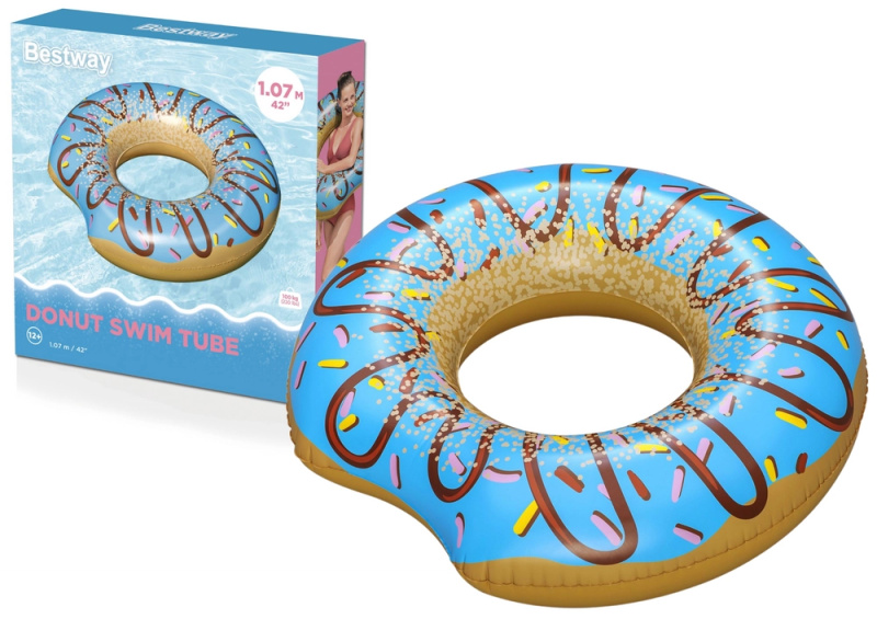 Bestway velké nafukovací kolo Hnědý donut 107cm – Modré