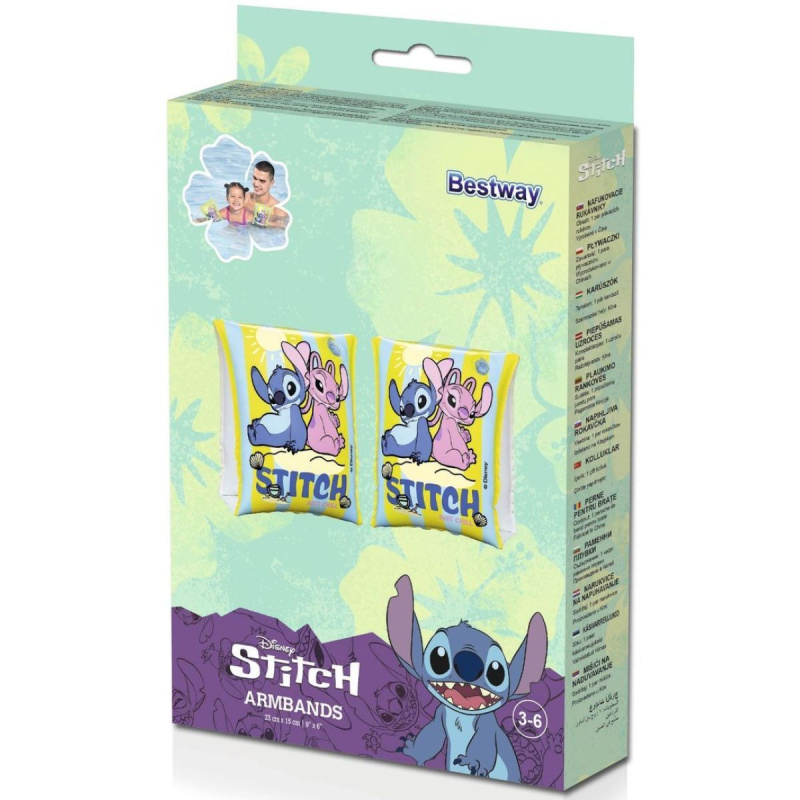 Nafukovací plovací rukávky DISNEY STITCH 23 × 15 cm pro děti 3–6 let