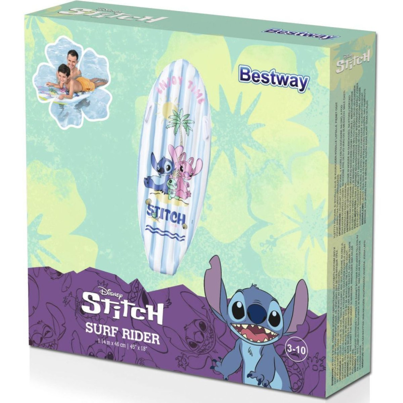 BESTWAY 9104V - Nafukovací surf Disney Stitch s madly 114 cm