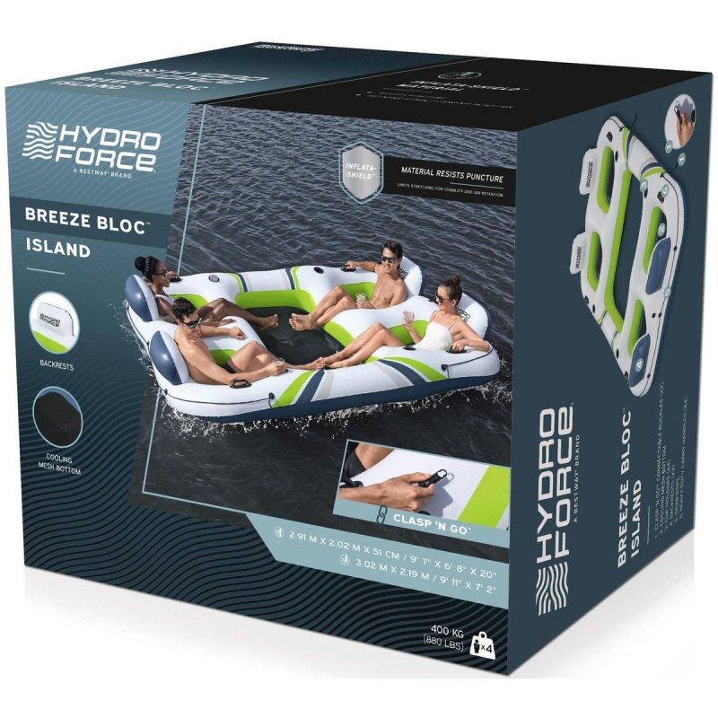 Nafukovací ostrov pro 4 osoby HYDRO‑FORCE 291 × 202 × 51 cm