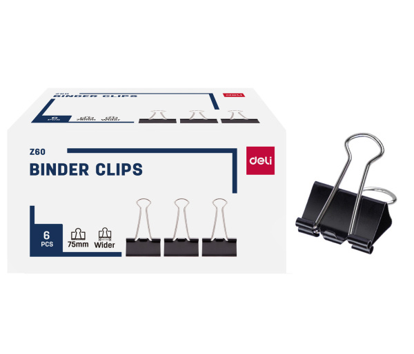 Binder clip 75mm, 6ks DELI EZ60 DELI GROUP CO., LTD.