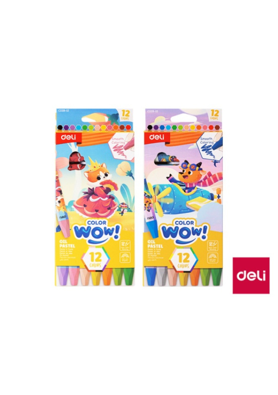 Voskovky olejové 12 barev WOW DELI EC228-12 mix DELI GROUP CO., LTD.