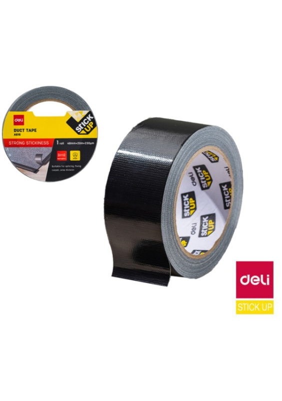 Lepící páska textilní 48mm x 20m černá DELI EA616 DELI