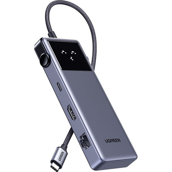UGREEN Uno 7v1 USB-C Hub (120W) šedý