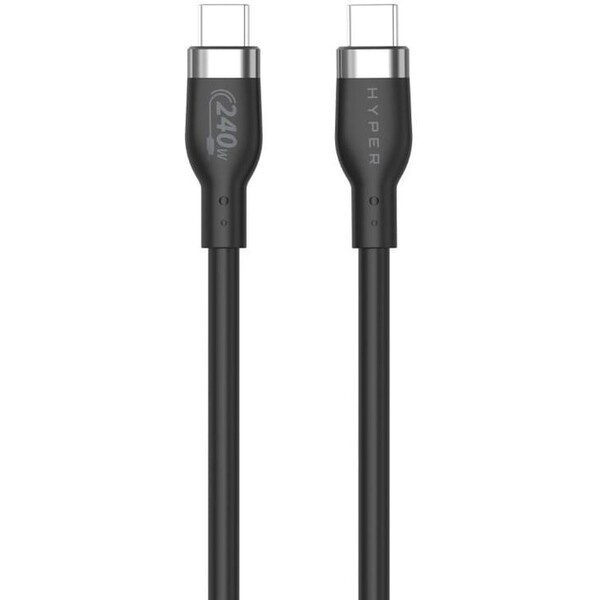 Hyper Silicone 240W USB-C nabíjecí kabel 2m černý Černá