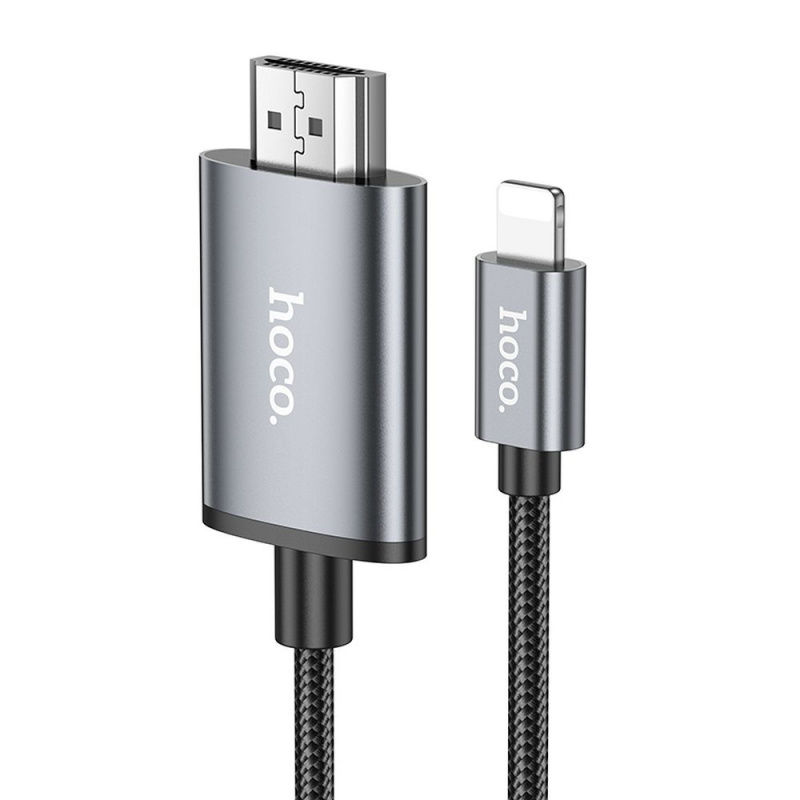 HOCO Kabel Lightning na HDMI 1080p UA27 2m ocelově šedý