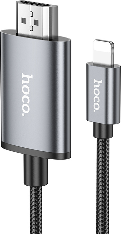 HOCO Kabel Lightning na HDMI 1080p UA27 2m ocelově šedý