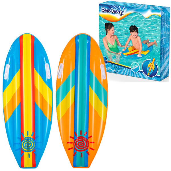 Bestway Dětský surf Sunny Rider, 1,14m x 46cm – mix 2 barvy (modrá,oranžová)