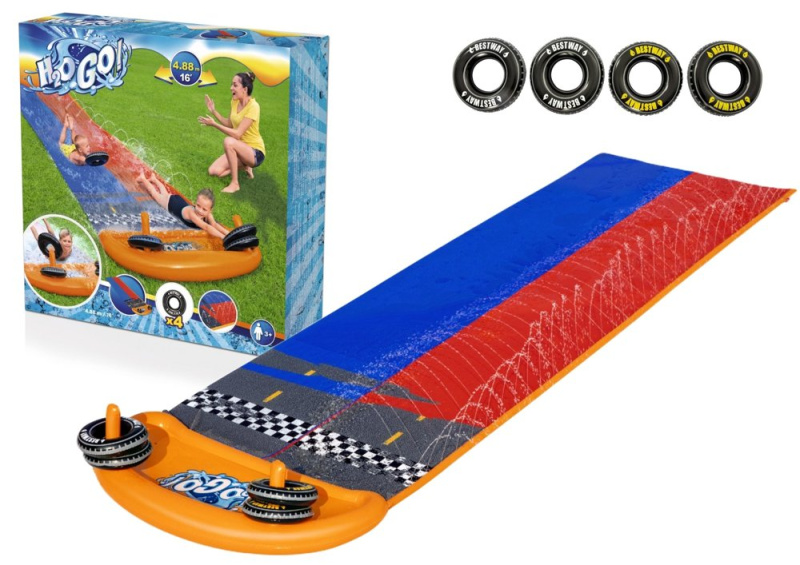 Bestway 52391 Skluzavka vodní pro dva s kroužky 488 cm