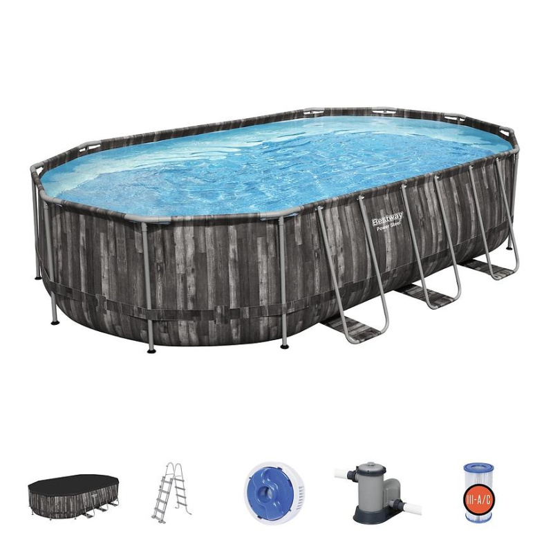Bazén Power Steel Oval 6.10 x 3.66 x 1.22m s filtrací, 5611R