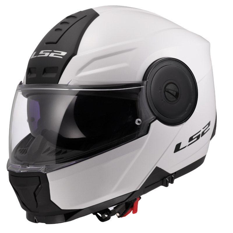 Výklopná moto přilba LS2 FF902 Scope II Solid Gloss White M (57-58)