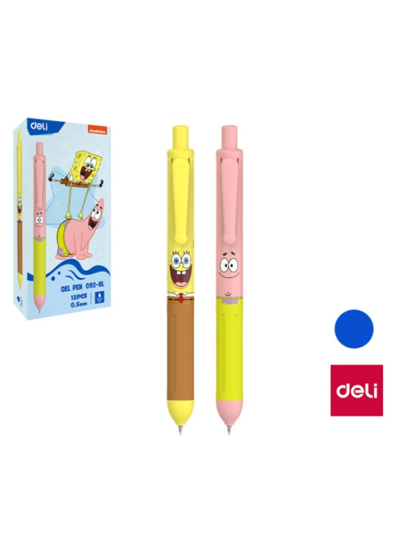 Kuličkové pero DELI SPONGEBOB 0,5 mm gelové - mix barev