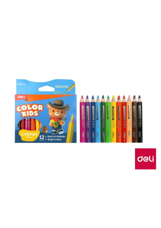 Pastelky DELI trojhranné JUMBO mini 12 barev Color Kids EC134-12 DELI GROUP CO., LTD.